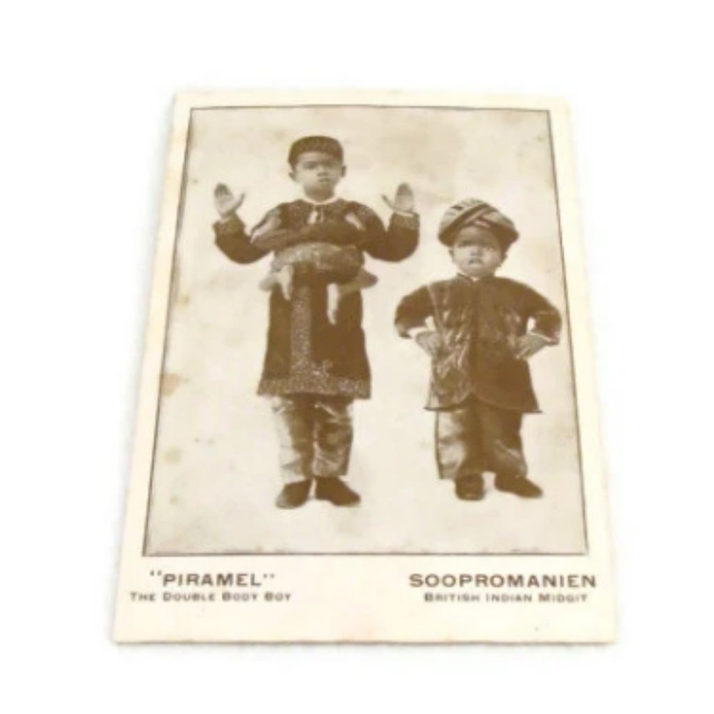 Antique Photo Card - Historical Ephemera - Vintage Freak Show Memorabilia